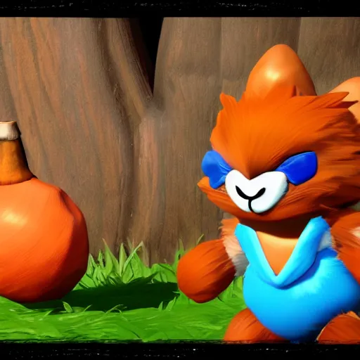 Prompt: Conker from Conkers Bad Fur Day. Unreal engine. 8K HD.