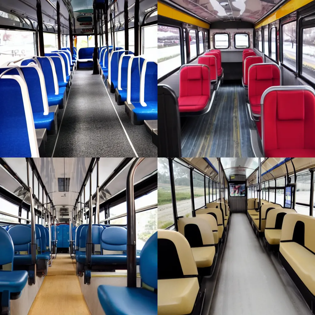 Prompt: bus interior with no seats