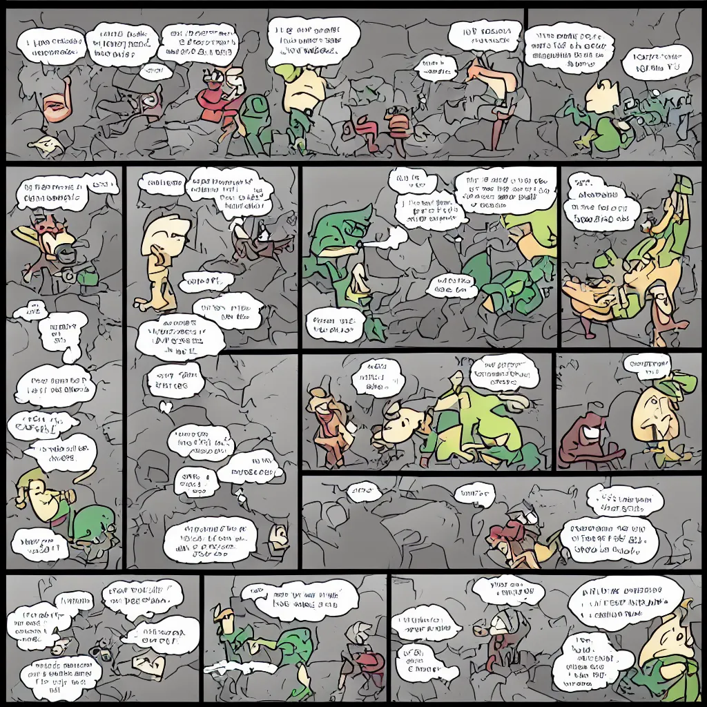 Prompt: a 4 panel internet web comic
