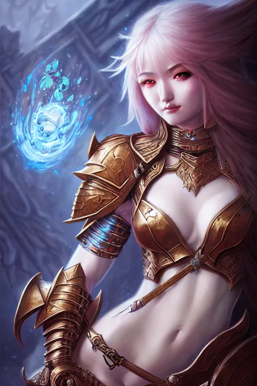 Image similar to sakimi chan, fantasy armor, detailed face, tony sart, sophie anderson