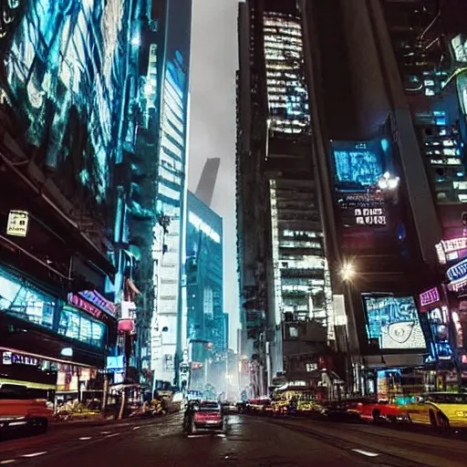 Image similar to avenida paulista, cyberpunk, blade runner, cinematic