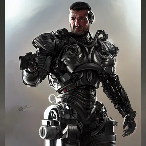 Prompt: ramzan kadyrov as a t - 8 0 0 cyborg terminator, highly detailed, digital painting, artstation, concept art, matte, sharp focus, illustration, art by artgerm and greg rutkowski and alphonse mucha