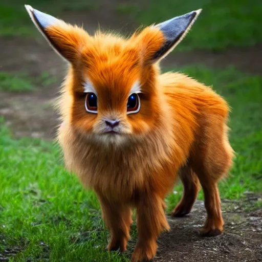 Image similar to national geographic professional photo of eevee in the wild, award winning