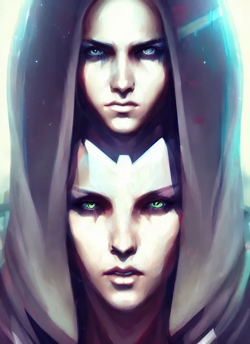 Image similar to « a portrait o cyberpunk jesus, glowing eyes, a digital painting by charlie bowater, featured on cgsociety, fantasy art, behance hd, wiccan, artstation hd »