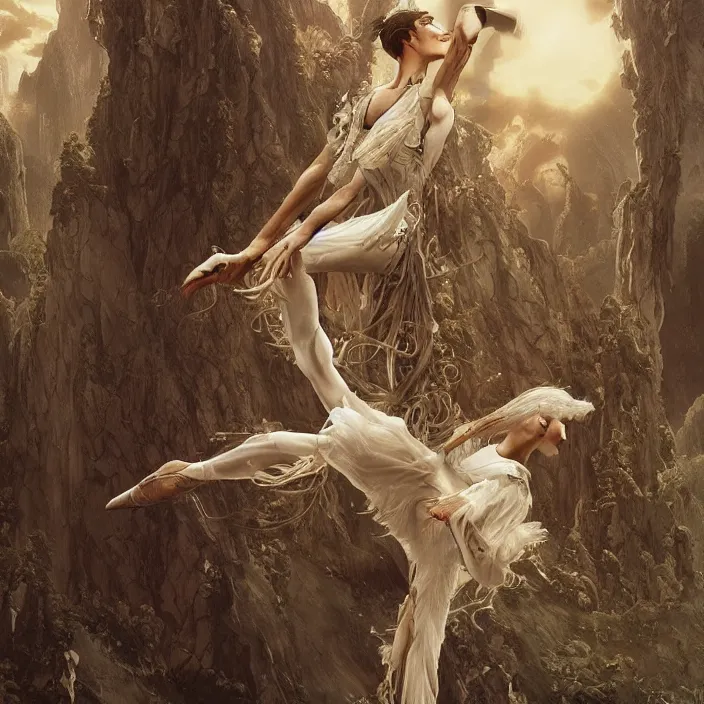 Image similar to bauhaus ballet style neverending story, ultra realistic, concept art, intricate details, serious, highly detailed, photorealistic, octane render, 8 k, unreal engine, art by todd mcfarlane and artgerm and greg rutkowski and alphonse mucha