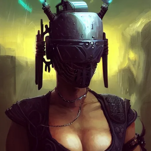 Image similar to cyberpunk viking helmet mask warrior goddess robot ninja fantasy, art gta 5 cover, official fanart behance hd artstation by jesper ejsing, by rhads, makoto shinkai and lois van baarle, ilya kuvshinov, ossdraws