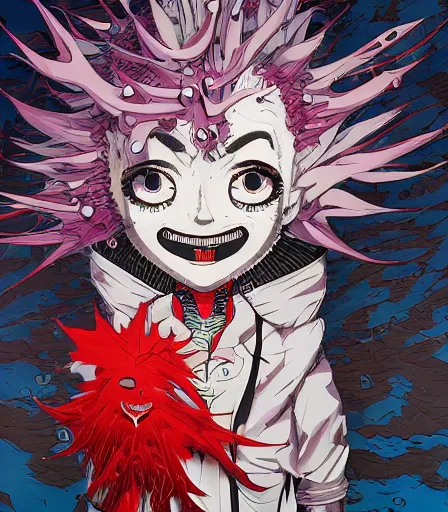 Image similar to Tim Burtons style Kimetsu no Yaiba by Alex Pardee and Nekro and Petros Afshar, and James McDermott,unstirred paint, vivid color, cgsociety 4K