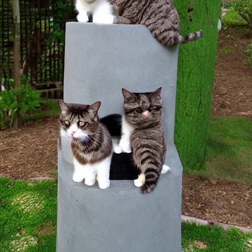 Prompt: totempole made out of out cats