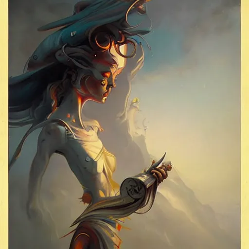 Image similar to an amazing piece of art by Peter Mohrbacher