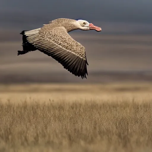 Prompt: a hybrid between an ostrich and an eagle, photography, award - winning, national geographic channel, 8 k