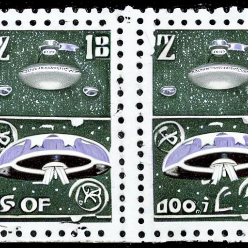 Image similar to stamps showing a ufo,