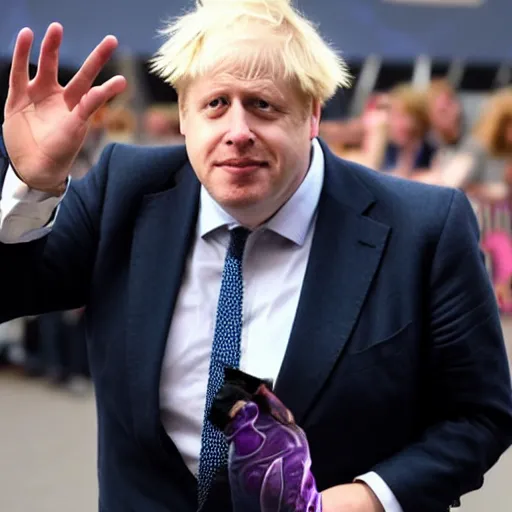 Prompt: boris johnson as thanos finger snap, reality, 8 k,