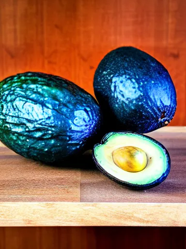 Image similar to a blue avocado