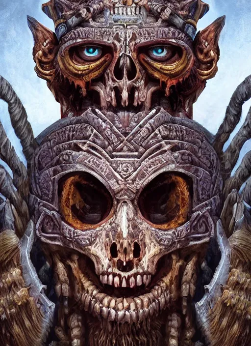 Image similar to digital _ painting _ of _ ah puch mayan god of death _ by _ filipe _ pagliuso _ and _ justin _ gerard _ symmetric _ fantasy _ highly _ detailed _ realistic _ intricate _ port