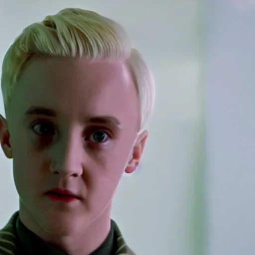 Image similar to Draco Malfoy in Stranger Things, high resolution photo