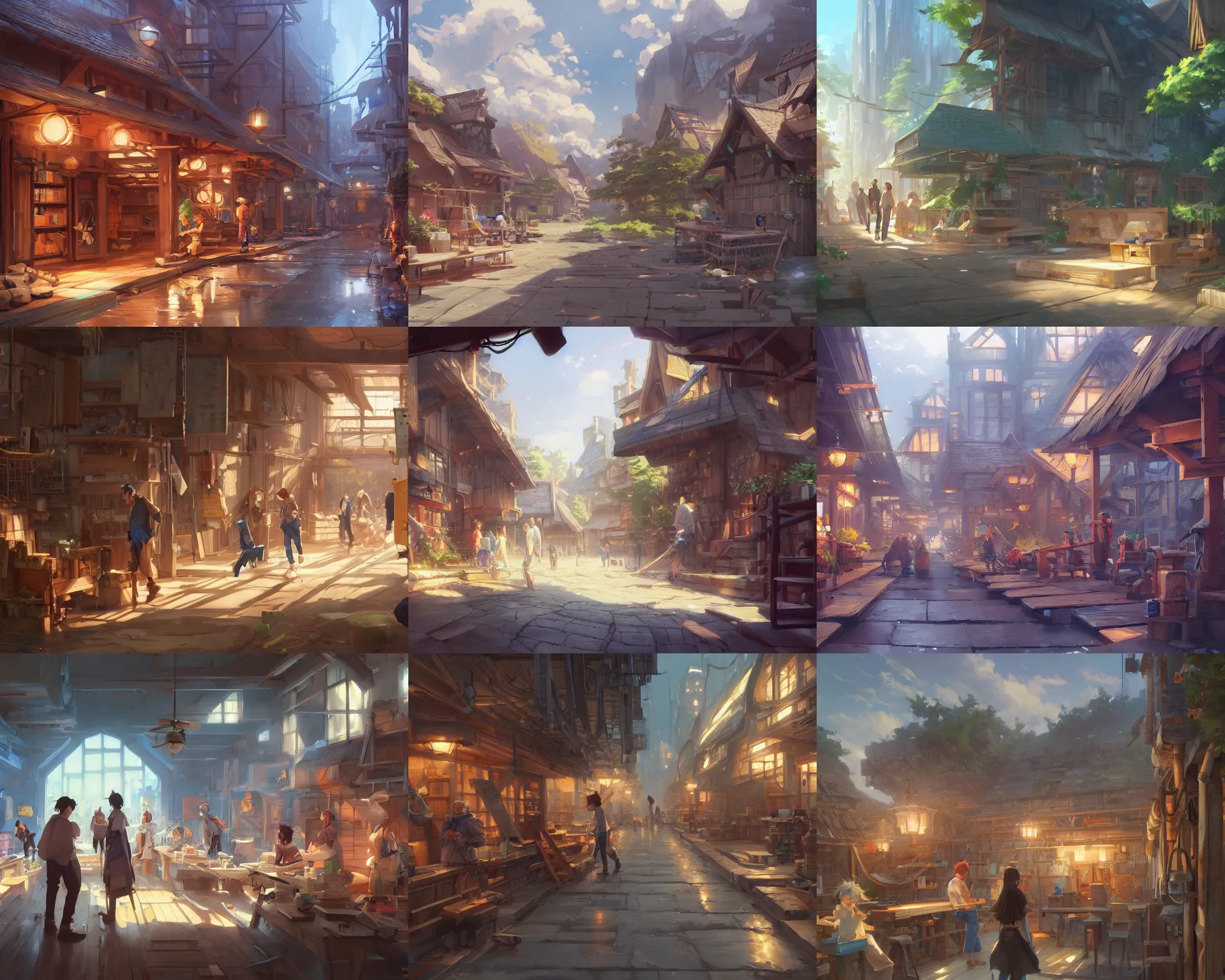 Prompt: A carpentry workshop game background. By Makoto Shinkai, Stanley Artgerm Lau, WLOP, Rossdraws, James Jean, Andrei Riabovitchev, Marc Simonetti, krenz cushart, Sakimichan, trending on ArtStation, digital art.