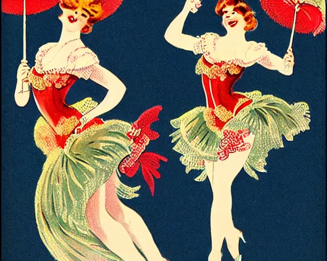 Prompt: vintage, champagne. cancan, french, realistic, cheerful, 1 9 0 2