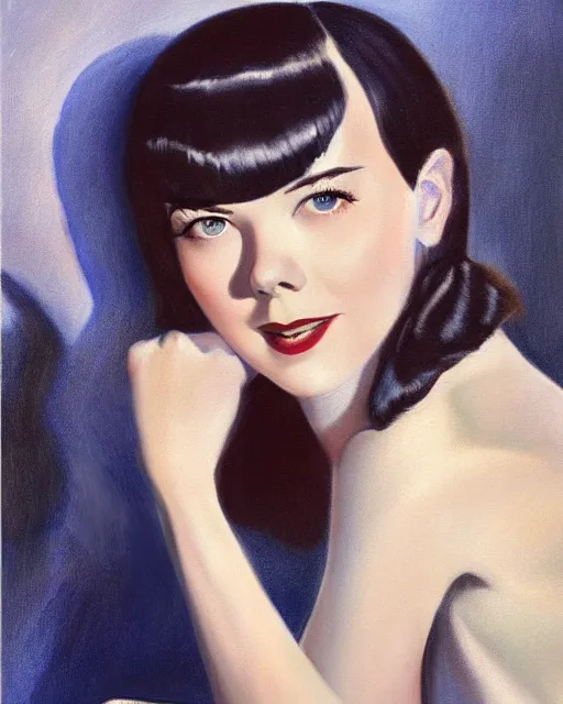 Prompt: colleen moore 2 8 years old, bob haircut, portrait painted by stanley artgerm, casting long shadows, resting head on hands