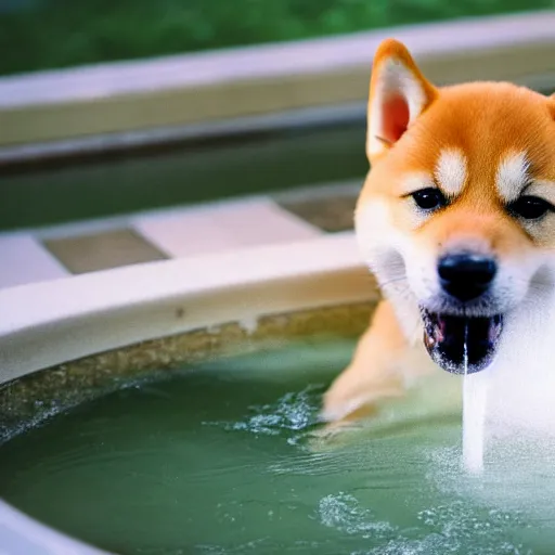 Image similar to Shiba inu puppy takes a bath