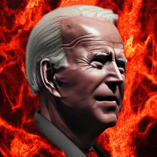 Image similar to biden in dante's inferno painting, crosses, dark beauty, rotten gold, closeup faces, extremely detailed, cinema 4 d, unreal engine.