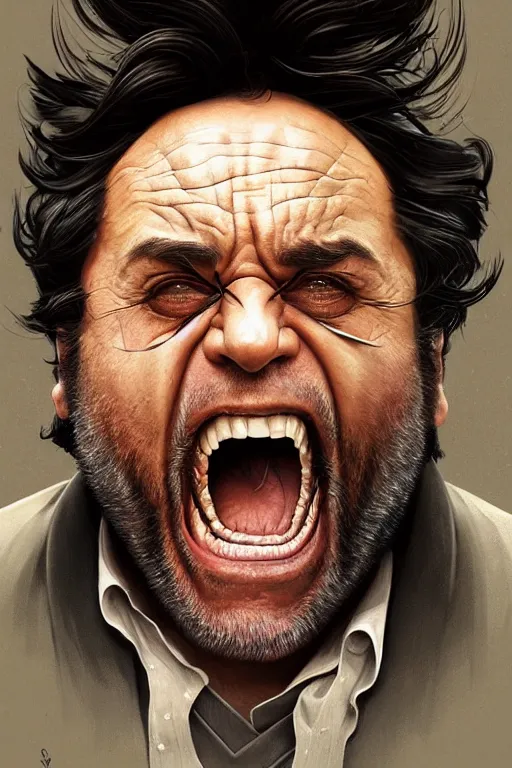 Prompt: danny devito as wolverine, realistic portrait, symmetrical, highly detailed, digital painting, artstation, concept art, smooth, sharp focus, illustration, cinematic lighting, art by artgerm and greg rutkowski and alphonse mucha