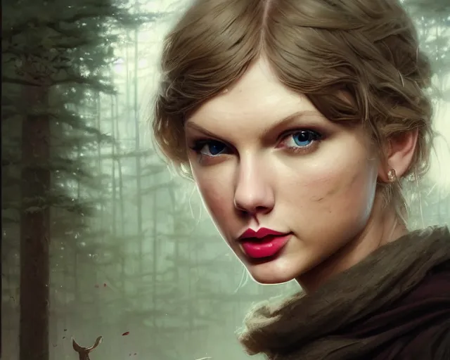 Image similar to highly detailed portrait of taylor swift, in the walking dead, stephen bliss, unreal engine, fantasy art by greg rutkowski, loish, rhads, ferdinand knab, makoto shinkai and lois van baarle, ilya kuvshinov, rossdraws, tom bagshaw, global illumination, radiant light, detailed and intricate environment