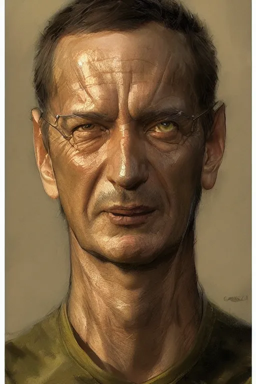 Image similar to Traian Basescu, closeup character portrait art by Donato Giancola, Craig Mullins, digital art, trending on artstation