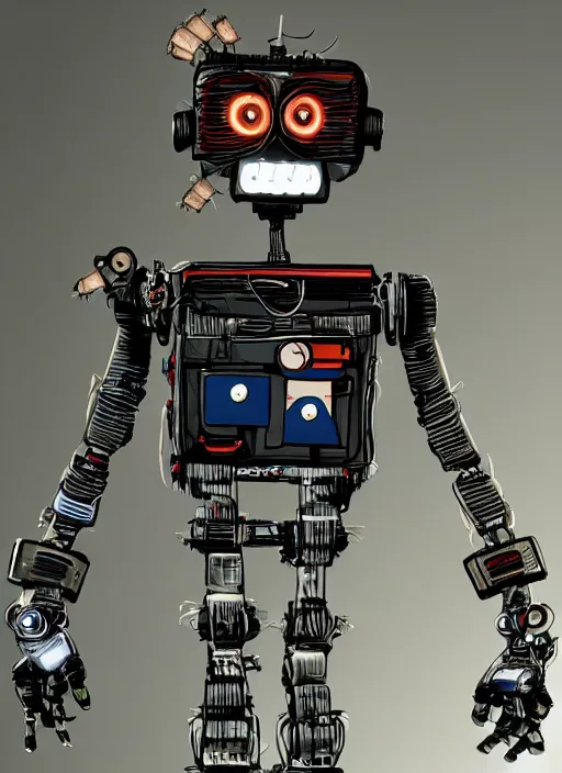 Image similar to the robot from short circuit as president of the united states