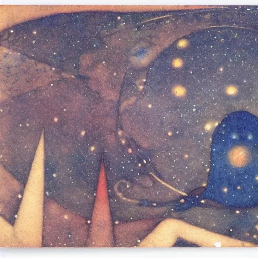Image similar to Liminal space in outer space by Edmund Dulac