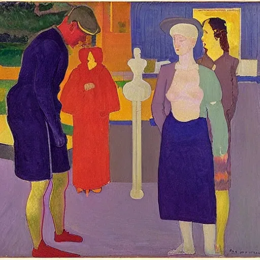 Prompt: man and woman by cuno amiet