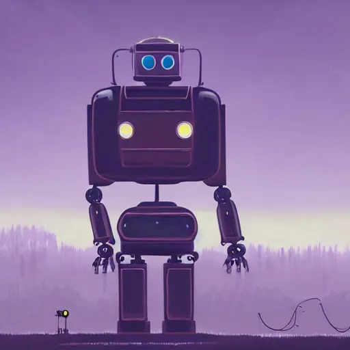 Image similar to robot in the style of simon stalenhag