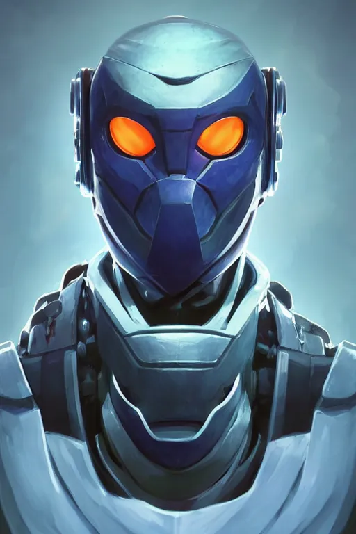 Image similar to epic mask helmet robot ninja portrait stylized as fornite style game design fanart by concept artist gervasio canda, behance hd by jesper ejsing, by rhads, makoto shinkai and lois van baarle, ilya kuvshinov, rossdraws global illumination radiating a glowing aura global illumination ray tracing hdr render in unreal engine 5