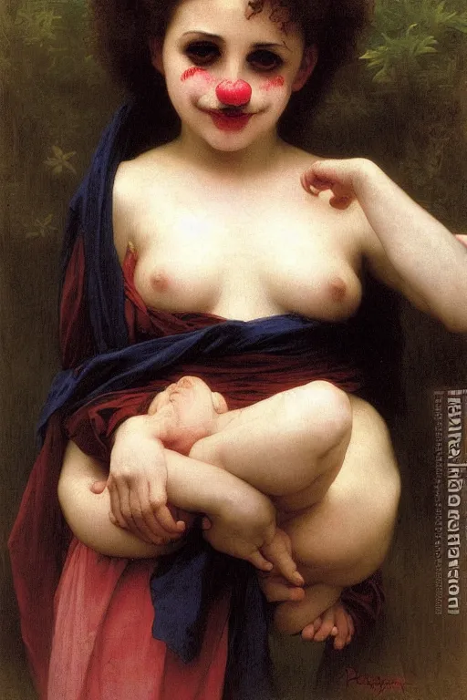 Image similar to sad clown by bouguereau