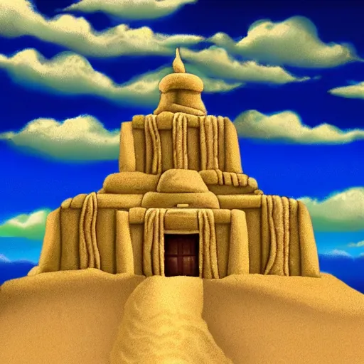 Image similar to A temple made of sand, in the style of Avatar: The Last Airbender