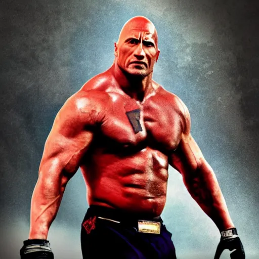 Image similar to Dwayne Johnson as Kane big red machine