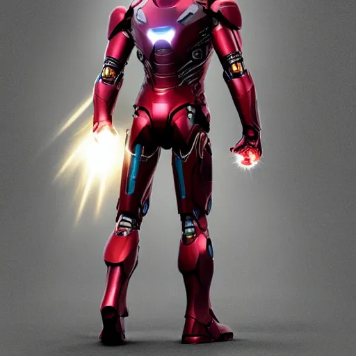 Prompt: iron man suit with arm torn off, 4k realistic photo