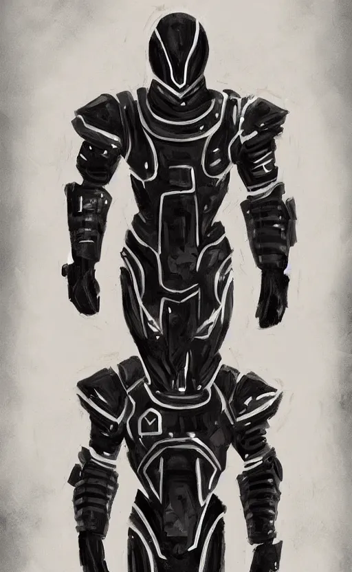 Image similar to symmetrical speed painting of beautiful black alien space armor