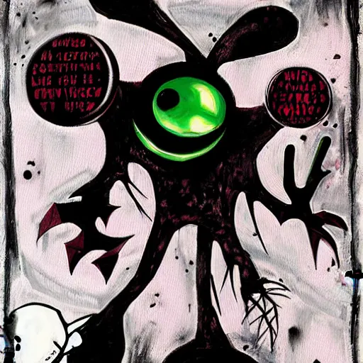 Image similar to invader zim, horror movie poster, detailed painting