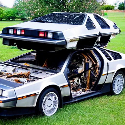 Image similar to crashed delorean