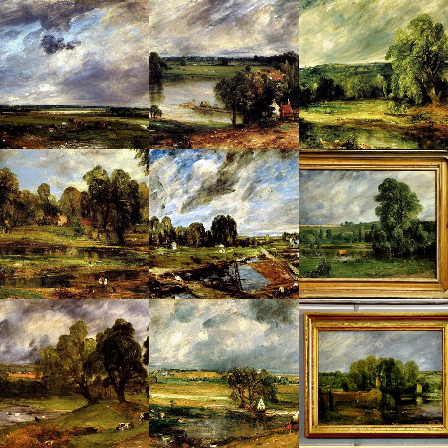 Prompt: beautiful landscape painting by john constable