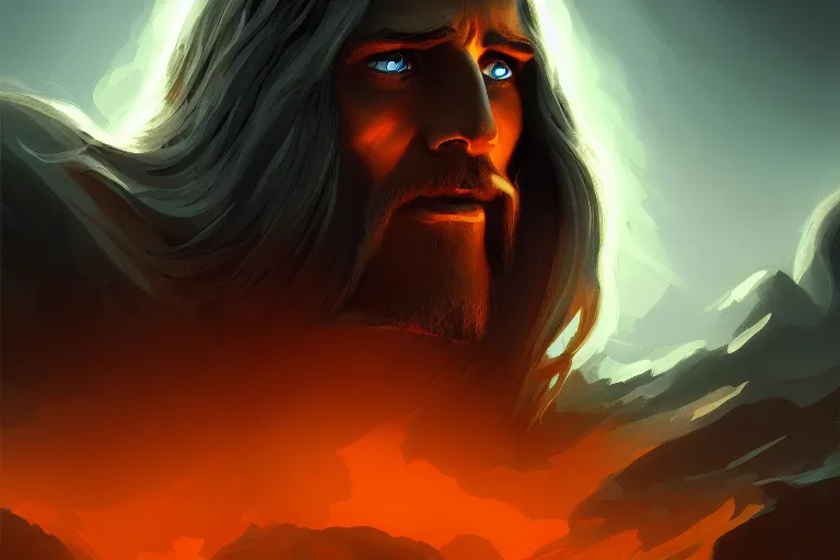 Prompt: jesus fine judgement, doomsday, grim - lighting, high - contrast, intricate, elegant, highly detailed, digital painting, artstation, concept art, smooth, sharp focus, illustration