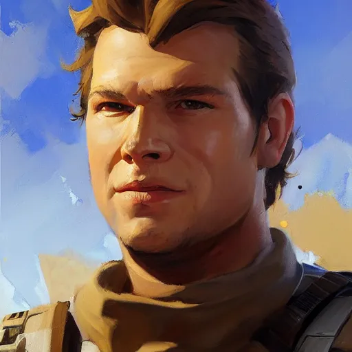 Image similar to greg manchess portrait painting of armored han solo as overwatch character, medium shot, asymmetrical, profile picture, organic painting, sunny day, matte painting, bold shapes, hard edges, street art, trending on artstation, by huang guangjian and gil elvgren and sachin teng