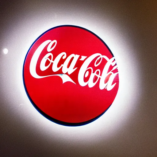 Image similar to coke logo engraved on the full moon