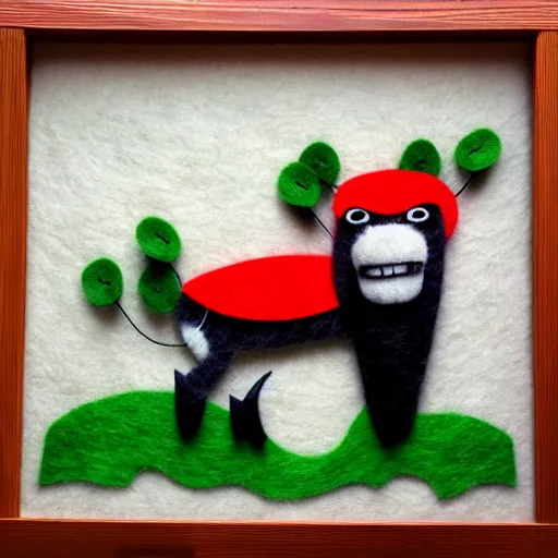 Image similar to detailed felt caricatures of animals in the jungle