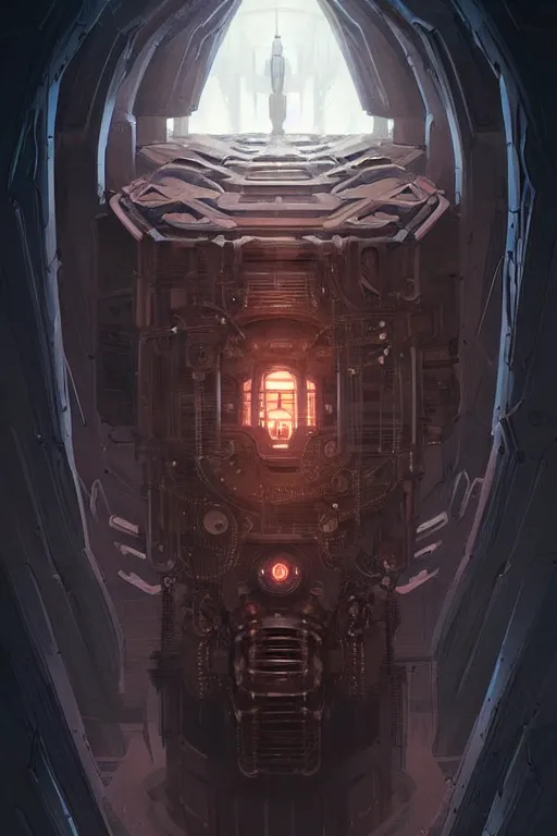 Prompt: professional concept art symmetrical portrait of a ominous floating!! mechanical terrifying!! species thing in a dark room by artgerm and greg rutkowski. an intricate, elegant, highly detailed digital painting, concept art, smooth, sharp focus, illustration, in the style of cam sykes.