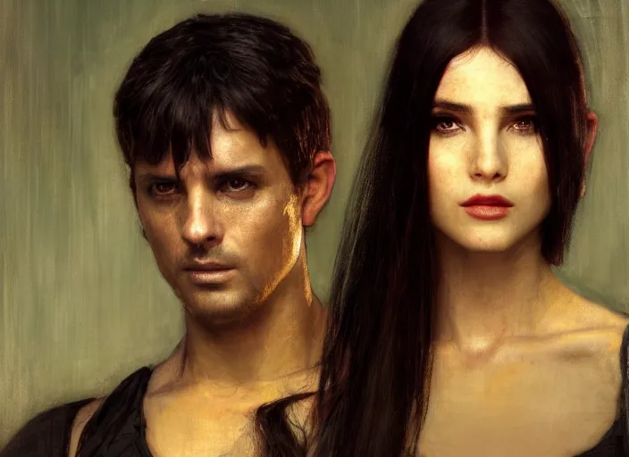 Image similar to maria the android evading blade runner ( blade runner 2 0 4 9, dystopian, cyberpunk 2 0 7 7 character design ). orientalist portrait by john william waterhouse and james gurney and theodore ralli and nasreddine dinet, oil on canvas. cinematic, hyper realism, realistic proportions, dramatic lighting, high detail 4 k