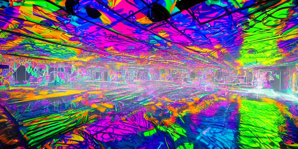 Image similar to backflip into a pool caustics lighting impressive colorful masterpiece graffiti hyper perspective