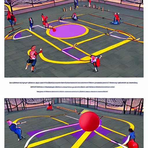 Prompt: a dodgeball arena, video game concept art