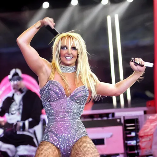 Image similar to britney spears putting on a concert at costco