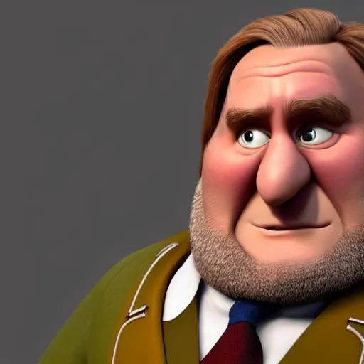 Image similar to gerard depardieu as a pixar disney character from up 2 0 0 9 unreal engine octane render 3 d render photorealistic